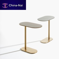 Contemporary side table CORVETTOmatte lacquered woodglassmetal