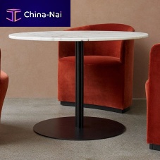 Contemporary dining table HARBOURoaklinoleumaluminum base
