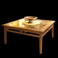Traditional coffee table FTA RB SQteakbamboosquare