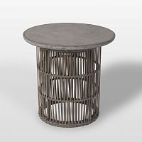 Contemporary side table ELBArattanfiber-reinforced concreteround