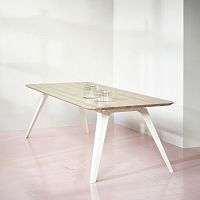 Contemporary table FOLDoaksteel baserectangular