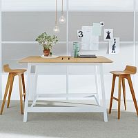 Contemporary table DOCKSwoodenmelaminemetal base