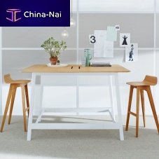 Contemporary table DOCKSwoodenmelaminemetal base