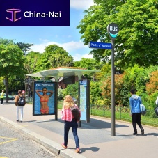 Glass bus shelter metalwith benchsmart