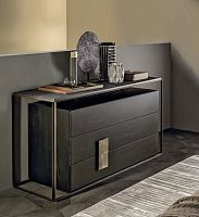 Contemporary chest of drawers FRAMEleathermetalnot specified