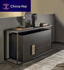 Contemporary chest of drawers FRAMEleathermetalnot specified