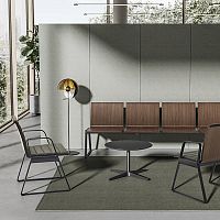 Contemporary table MALIBUwoodensteelsteel base