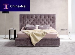 Double bed CAPITONNtraditionalupholsteredwith headboard