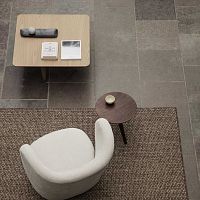 Contemporary side table FINoakoak baseround