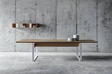 Contemporary table LA PUNTwalnutchestnutsteel