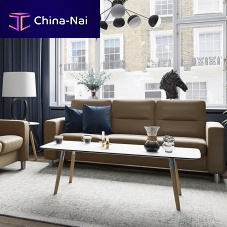 Contemporary coffee table STYLEbeechchromemetal base