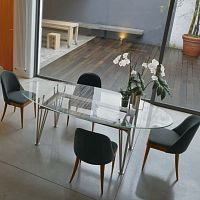 Contemporary table B-183 steelsteel baseoval