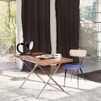 Free-standing desk NOVELIST contemporarywoodenleather