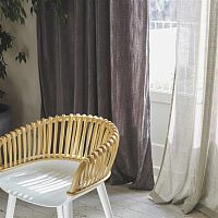 Plain sheer curtain fabric SILVRETTA FR polyesterblackout100% recycled