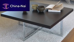 Contemporary coffee table AZALEAwoodenmetal baseround
