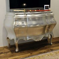Chest of drawers with long legs ANGELAfrench stylelacquered woodsolid wood