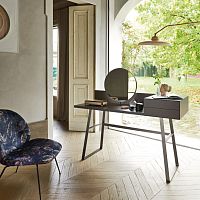 Contemporary secretary desk lacquered woodmetalwith storage