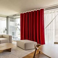 Plain curtain THERMIQUE patternedpleatedcanvas