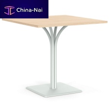 Contemporary table SENNAwoodensteel basealuminum base