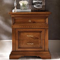 Traditional bedside table woodenrectangularwith drawer