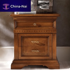 Traditional bedside table woodenrectangularwith drawer