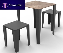 Contemporary table BRUNCHmetalmetal basesquare