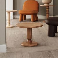 Contemporary side table TURNoakashwooden base