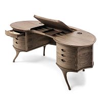 Traditional desk BEANmapleAmerican walnutleather