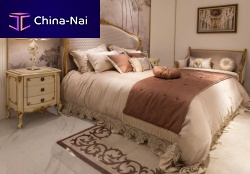 Double bed Fontainebleau 388classicupholsteredwith headboard