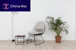 Contemporary side table WIRE walnutpainted metalsquare