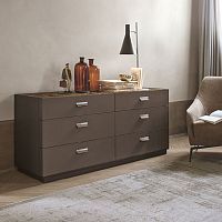 Contemporary chest of drawers Skinoakwalnutmarble