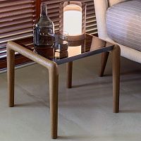 Contemporary bedside table Gaudglasssolid wood basesquare