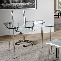 Contemporary table Marigoldtempered glasschromed metal baserectangular