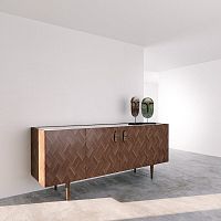 Contemporary sideboard AFONSOwood veneerAmerican walnutmarble