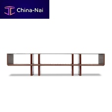 Low shelf BRIDGE contemporarylacquered woodmetal