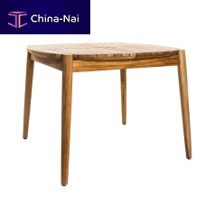 Contemporary dining table 251 108 COPENHAGENteakwooden basesquare