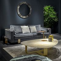 Contemporary coffee table DEMETRAmarbletravertinemetal base