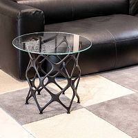 Contemporary side table X Systemglasshigh-pressure laminateround