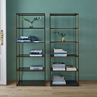High bookcase DITAcontemporarylacquered woodsmoked glass