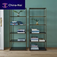 High bookcase DITAcontemporarylacquered woodsmoked glass