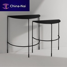 Contemporary sideboard table Hoodipainted metalmetal basehalf moon