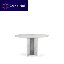 Contemporary dining table PARIS ESTREMOZ MARBLEmarblepolished stainless steel basemarble base