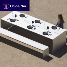 Contemporary dining table GBmodularanodized aluminumanodized aluminum baserectangular