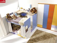 Bunk bed COMPOSIZIONE 908 - TANA DEL LUPOsinglecontemporarywith storage compartment