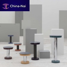 Contemporary pedestal 01woodenbrushed brasspolished brass