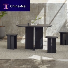 Contemporary table BARDIoakashwooden base