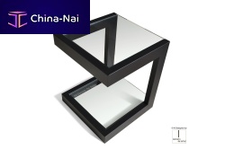 Contemporary side table LISAironlacquered metalstainless steel