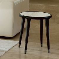 Contemporary side table BIGNleatherwoodenmarble