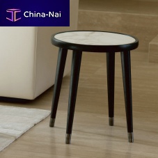 Contemporary side table BIGNleatherwoodenmarble