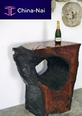 Contemporary side table SMALLpetrified woodrectangularhome